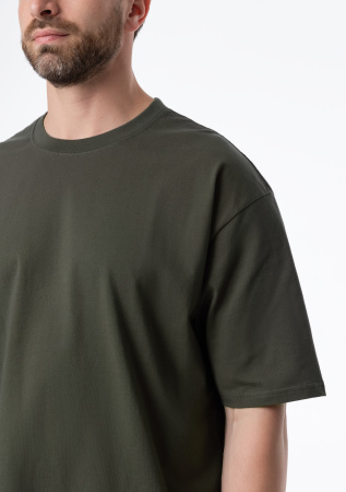 Футболка оливковый хаки арт. 56 оверсайз кроя из 100% хлопка, 240 гр/м2, оптом | Мерч, униформа и текстиль для бизнеса  photo-9