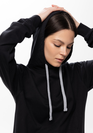 Черное худи арт. 23 с контрастным капюшоном, футер без начеса 100% хлопок, 260 гр/м2 | Мерч, униформа и текстиль для бизнеса photo-7