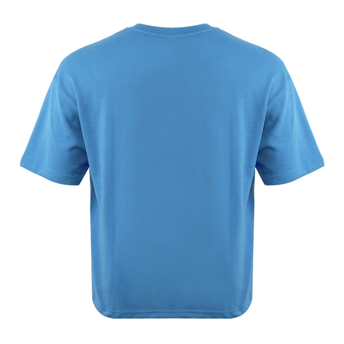 Голубая футболка арт. 40 оверсайз кроя, состав 65% хлопок 35% полиэстер, 260 гр/м2, оптом| Мерч, униформа и текстиль для бизнеса  фото-3
