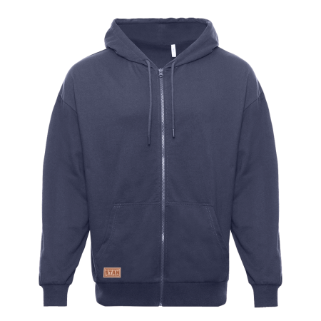 Серая толстовка оверсайз кроя арт. 100 из 100% хлопка (верх) и 100% полиэстера (подклад), 320 гр/м2, оптом | Мерч, униформа и текстиль для бизнеса  photo-11