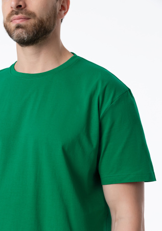 Зелёная футболка арт. 02 прямого кроя из 100% хлопка, 160 гр/м2, оптом | Мерч, униформа и текстиль для бизнеса  photo-5