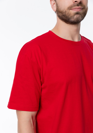 Красная футболка арт. 02 прямого кроя из 100% хлопка, 160 гр/м2, оптом | Мерч, униформа и текстиль для бизнеса  photo-9