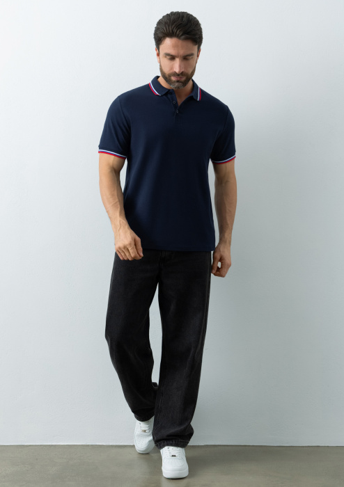 Рубашка поло унисекс STAN триколор  хлопок/полиэстер 185, 04R, Т-синий (46) | Мерч, униформа и текстиль для бизнеса фото-3