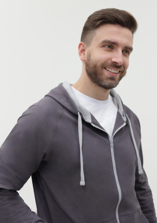 Толстовка мужская STAN с капюшоном на молнии футер без начёса 260, 61, Т-серый (100) | Мерч, униформа и текстиль для бизнеса photo-10