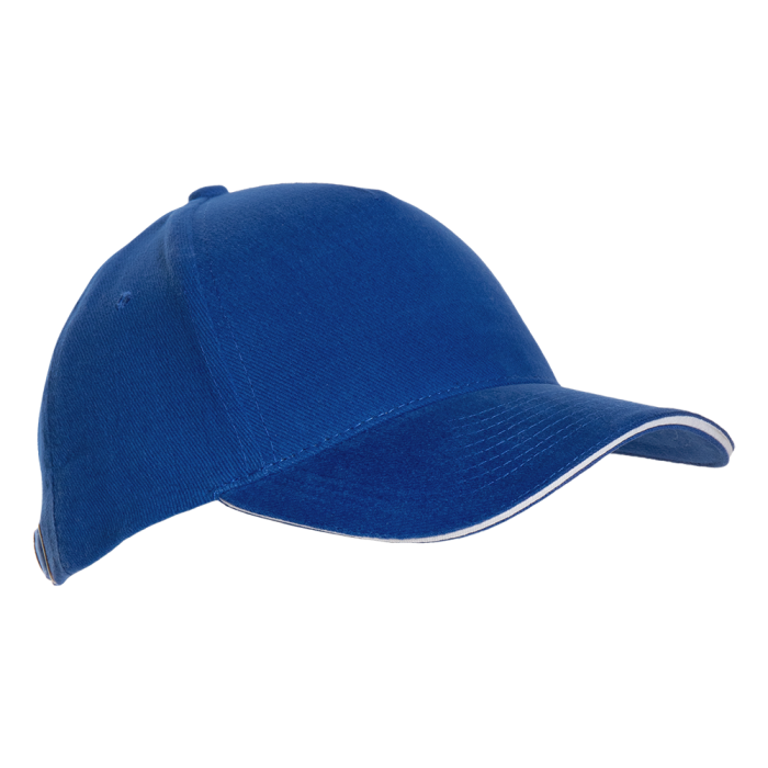 Синяя бейсболка с кантом арт. 11K, 5 клиньев, 100% хлопок, 280 гр/м2, оптом | Мерч, униформа и текстиль для бизнеса  фото-0