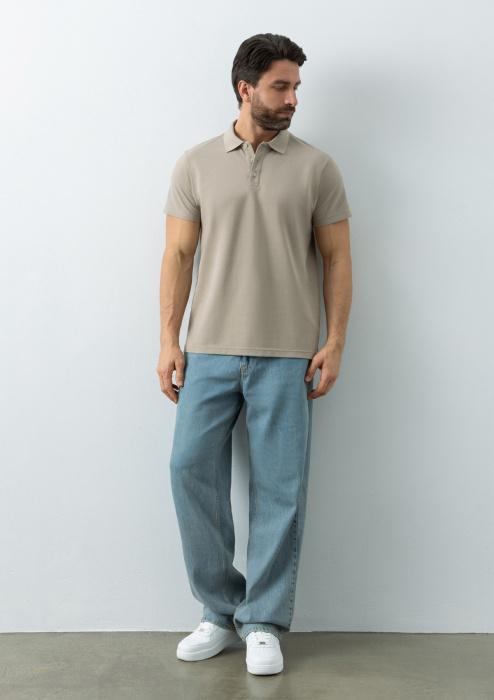 Рубашка поло унисекс STAN хлопок/полиэстер 185, 104, Песочный бежевый (541) | Мерч, униформа и текстиль для бизнеса фото-3