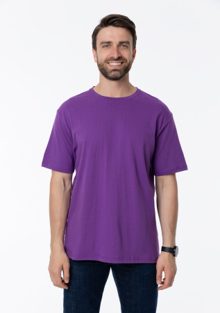 Фиолетовая футболка арт. 02 прямого кроя из 100% хлопка, 160 гр/м2, оптом | Мерч, униформа и текстиль для бизнеса  photo-6