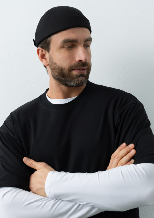 Черный докер арт. 034, 6 клиньев, 100% хлопок, 280 гр/м2, оптом | Мерч, униформа и текстиль для бизнеса  photo-4