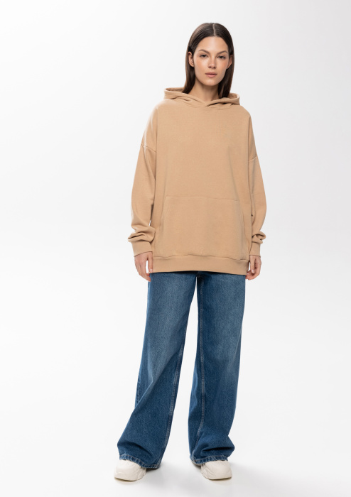 Худи унисекс STAN оверсайз футер без начёса 350, 66, Бежевый (54)  | Мерч, униформа и текстиль для бизнеса фото-3