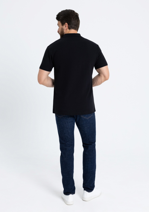 Черная рубашка поло арт. 04B из 100% хлопка, 185 гр/м2, оптом | Мерч, униформа и текстиль для бизнеса  фото-4