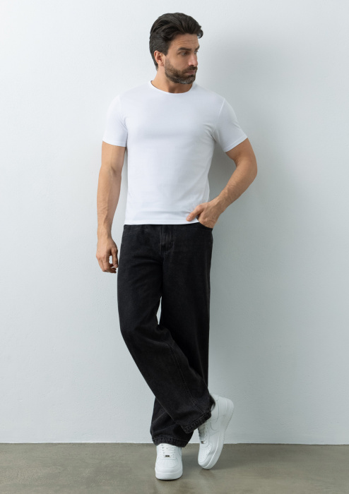 Белая футболка арт. 37 облегающего силуэта, состав 92% хлопок 8% эластан, 180 гр/м2, оптом | Мерч, униформа и текстиль для бизнеса   фото-3