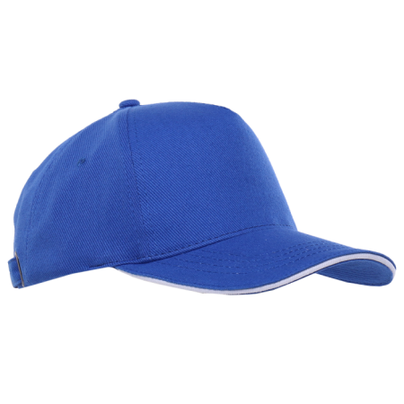 Синяя бейсболка с кантом арт. 04, 5 клиньев из 100% хлопка, 330 гр/м2, оптом | Мерч, униформа и текстиль для бизнеса  photo-0