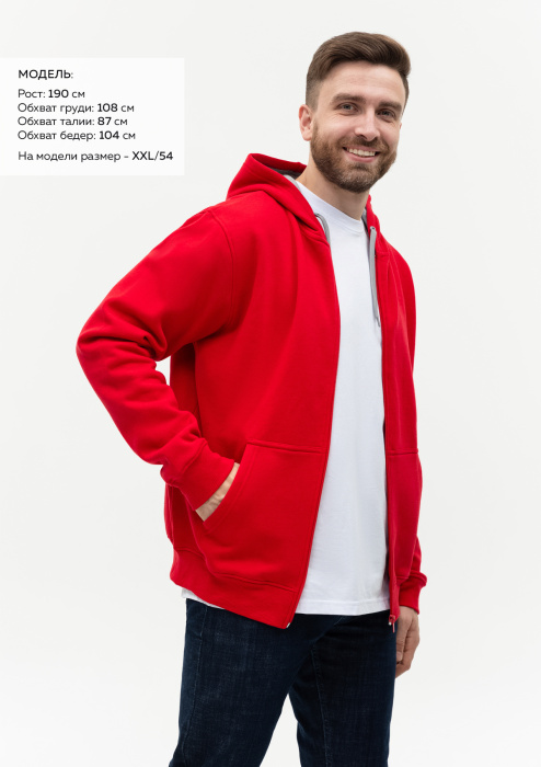 Красная толстовка арт. 17, футер с начесом, 60% хлопок, 40% полиэстер, 280 гр/м2 |  Мерч, униформа и текстиль для бизнеса фото-3