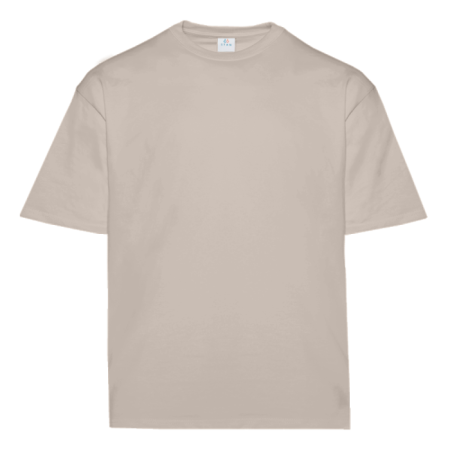 Песочно бежевая футболка арт. 56 оверсайз кроя из 100% хлопка, 240 гр/м2, оптом | Мерч, униформа и текстиль для бизнеса  photo-0