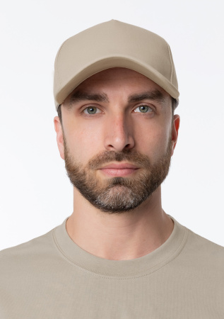 Бежевая бейсболка арт. 12, 5 клиньев из 100% хлопка, 260 гр/м2, оптом | Мерч, униформа и текстиль для бизнеса  photo-8