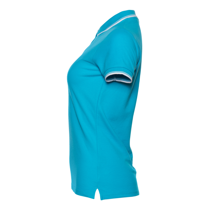 Женская бирюзовая рубашка поло арт. 04BK приталенного кроя, 80% хлопок, 20% полиэстер, 185 гр/м2, оптом | Мерч, униформа и текстиль для бизнеса  фото-2