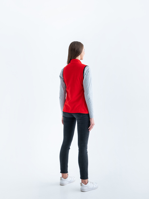 Красный однотонный женский жилет арт. 28WN, микрофлис 200 гр/м2, оптом | Мерч, униформа и текстиль для бизнеса фото-3