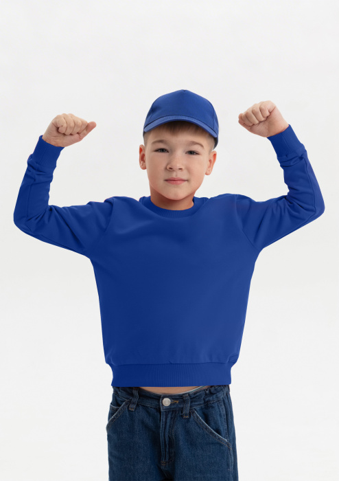 Синяя детская бейсболка арт. 10J, 5 клиньев из 100% хлопка, 150 гр/м2, оптом | Мерч, униформа и текстиль для бизнеса  фото-4