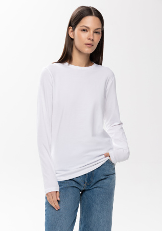 Белая футболка с длинными рукавами арт. 35 прямого кроя, из 100% хлопка, 140 гр/м2, оптом | Мерч, униформа и текстиль для бизнеса   photo-6