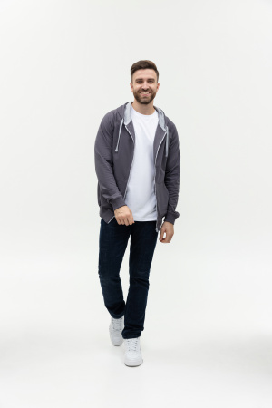 Толстовка мужская STAN с капюшоном на молнии футер без начёса 260, 61, Т-серый (100) | Мерч, униформа и текстиль для бизнеса photo-5