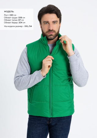 Зеленый однотонный утепленный жилет арт. 84, 100% нейлон, оптом | Мерч, униформа и текстиль для бизнеса photo-2
