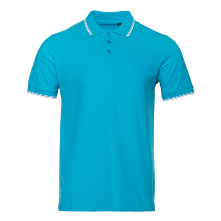 Рубашка поло мужская STAN с окантовкой хлопок/полиэстер 185, 04T, Бирюзовый (32) | Мерч, униформа и текстиль для бизнеса photo-0