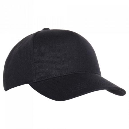 Черная бейсболка арт. 01, 5 клиньев из 100% хлопка, 330 гр/м2, оптом | Мерч, униформа и текстиль для бизнеса  photo-1