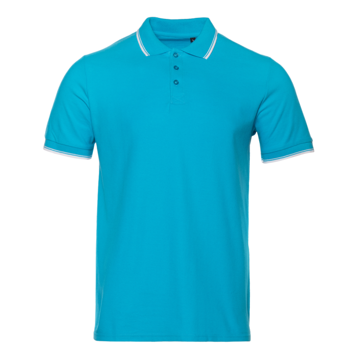 Рубашка поло мужская STAN с окантовкой хлопок/полиэстер 185, 04T, Бирюзовый (32) | Мерч, униформа и текстиль для бизнеса фото-0
