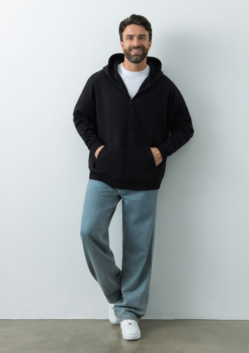 Толстовка оверсайз кроя арт. 100 из 100% хлопка (верх) и 100% полиэстера (подклад), 320 гр/м2, оптом | Мерч, униформа и текстиль для бизнеса  фото-3