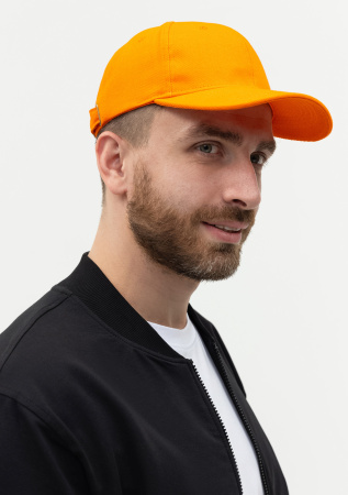 Оранжевая бейсболка арт. 06, 6 клиньев из 100% хлопка, 330 гр/м2, оптом | Мерч, униформа и текстиль для бизнеса  photo-6