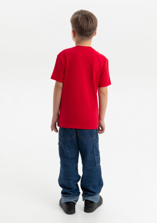 Красная детская футболка арт. 06U оверсайз кроя из 100% хлопка, 140 гр/м2, оптом | Мерч, униформа и текстиль для бизнеса photo-6