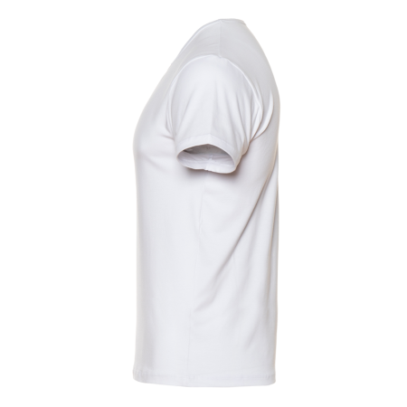 Белая футболка арт. 37 облегающего силуэта, состав 92% хлопок 8% эластан, 180 гр/м2, оптом | Мерч, униформа и текстиль для бизнеса   photo-2