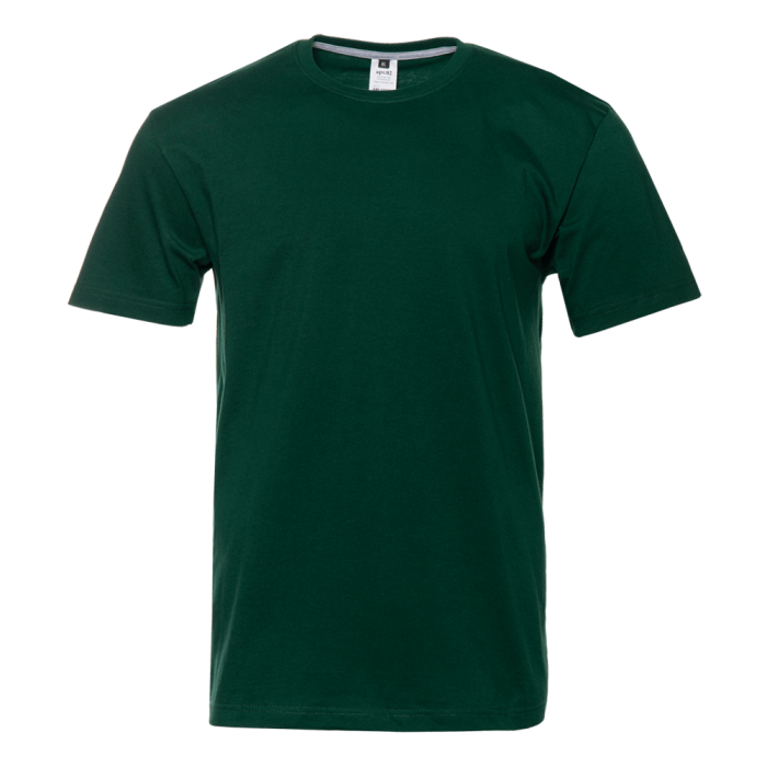 Тёмно-зелёная футболка арт. 02 прямого кроя из 100% хлопка, 160 гр/м2, оптом | Мерч, униформа и текстиль для бизнеса  фото-0