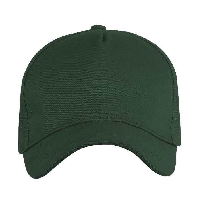 Темно-зеленая бейсболка 5 клиньев из 100% хлопка, оптом | Мерч, униформа и текстиль для бизнеса  фото-1