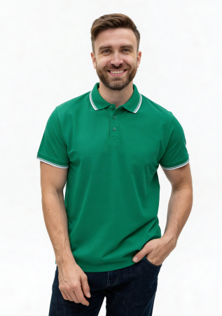 Рубашка поло унисекс STAN с окантовкой хлопок/полиэстер 185, 04T, Зелёный (30) | Мерч, униформа и текстиль для бизнеса photo-3