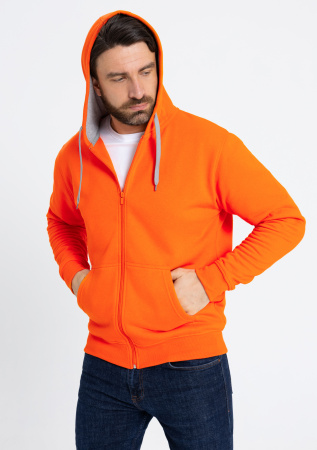 Толстовка  мужская STAN с капюшоном на молнии  футер с начёсом 280, 17,Оранжевый (28) | Мерч, униформа и текстиль для бизнеса photo-7