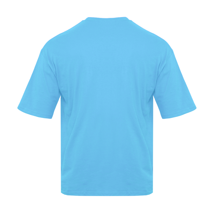 Голубая футболка арт. 39 оверсайз кроя, из 100% хлопка, 140 гр/м2, оптом | Мерч, униформа и текстиль для бизнеса   фото-3