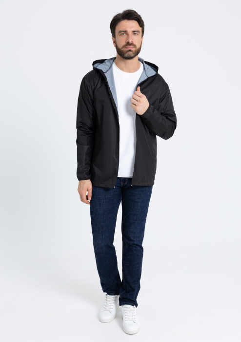 Черная однотонная ветровка арт. 59, 100% полиэстер, Dewspo 210T – оптом | Мерч, униформа и текстиль для бизнеса фото-3