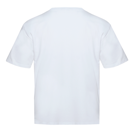 Белая футболка арт. 56 оверсайз кроя из 100% хлопка, 240 гр/м2, оптом | Мерч, униформа и текстиль для бизнеса  photo-2