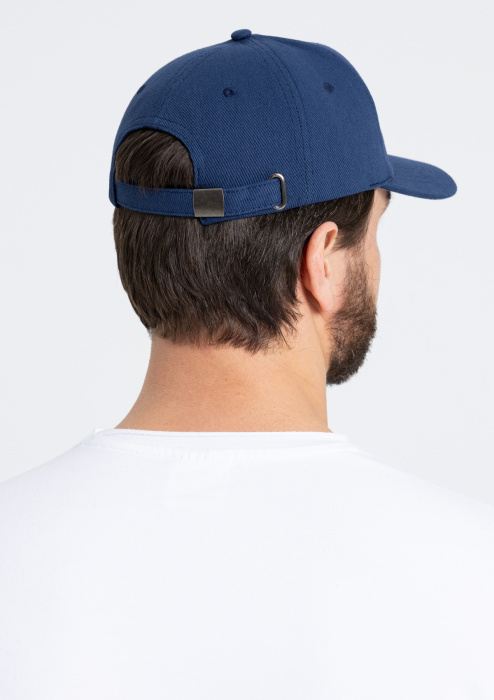 Темно-синяя бейсболка арт. 01, 5 клиньев из 100% хлопка, 330 гр/м2, оптом | Мерч, униформа и текстиль для бизнеса  фото-4