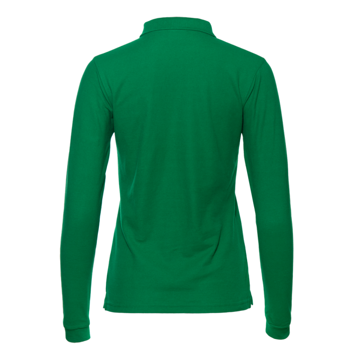 Женская зеленая рубашка поло с длинным рукавом арт. 04SW приталенного кроя, 65% хлопок, 35% полиэстер, 185 гр/м2, оптом | Мерч, униформа и текстиль для бизнеса  фото-1