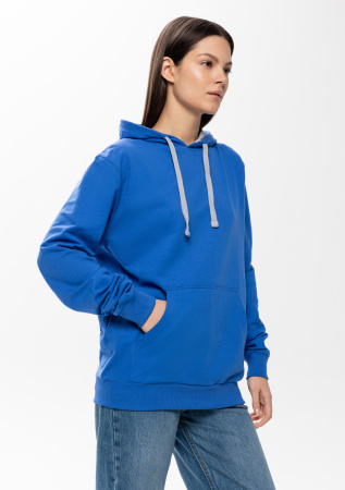 Синее худи арт. 23 с контрастным капюшоном, футер без начеса 100% хлопок, 260 гр/м2 | Мерч, униформа и текстиль для бизнеса photo-5