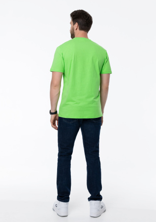 Ярко-зелёная футболка арт. 51 прямого кроя из 100% хлопка, 150 гр/м2, оптом | Мерч, униформа и текстиль для бизнеса  photo-8
