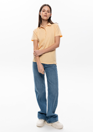 Женская бежевая рубашка поло арт. 104W приталенного кроя, 65% хлопок, 35% полиэстер, 185 гр/м2, оптом | Мерч, униформа и текстиль для бизнеса  photo-4