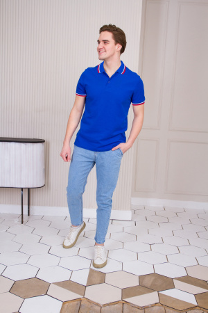 Рубашка поло мужская STAN  триколор  хлопок/полиэстер 185, 04RUS, Красный (14) | Мерч, униформа и текстиль для бизнеса photo-5