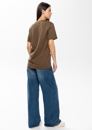 Футболка арт. 02 цвета хаки прямого кроя из 100% хлопка, 160 гр/м2, оптом | Мерч, униформа и текстиль для бизнеса  photo-4