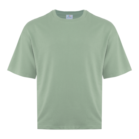 Светло-зеленая футболка арт. 40 оверсайз кроя, состав 65% хлопок 35% полиэстер, 260 гр/м2, оптом| Мерч, униформа и текстиль для бизнеса photo-0