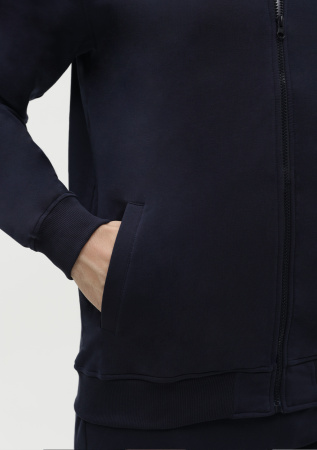 Темно-синяя толстовка STAN арт. 65N на молнии, 78% хлопок, 17% полиэстер, 5% эластан, 245 гр/м2 | Мерч, униформа и текстиль для бизнеса photo-2