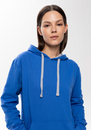 Синее худи арт. 23 с контрастным капюшоном, футер без начеса 100% хлопок, 260 гр/м2 | Мерч, униформа и текстиль для бизнеса photo-8