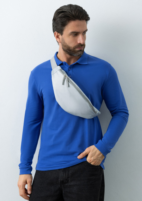 Рубашка поло унисекс STAN длинный рукав хлопок/полиэстер 185, 104S, Синий (16) | Мерч, униформа и текстиль для бизнеса фото-4